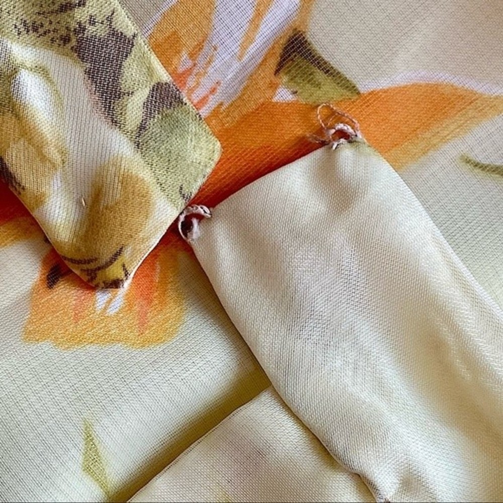 #D2 Vintage 70's Floral Organza Maxi Dress - Picture 5 of 7
